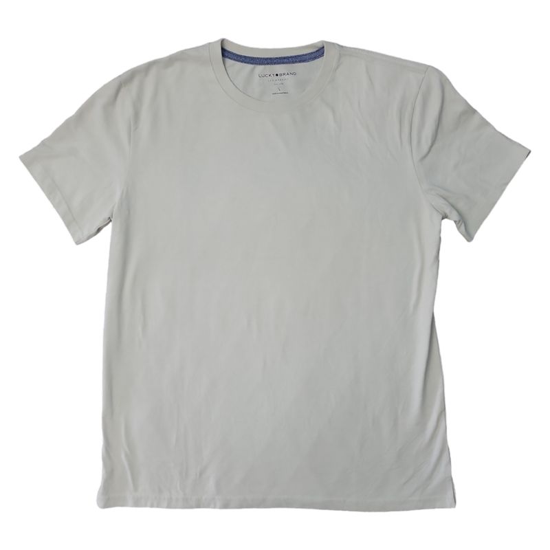 Lunar Rock  Lucky Brand Crewneck Ribbed Collar Side Slip Hem Short Sleeve Jerse